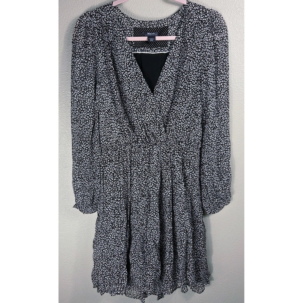 Anthropologie Maeve Black & White Leopard Print Carolyn Dress Size XS